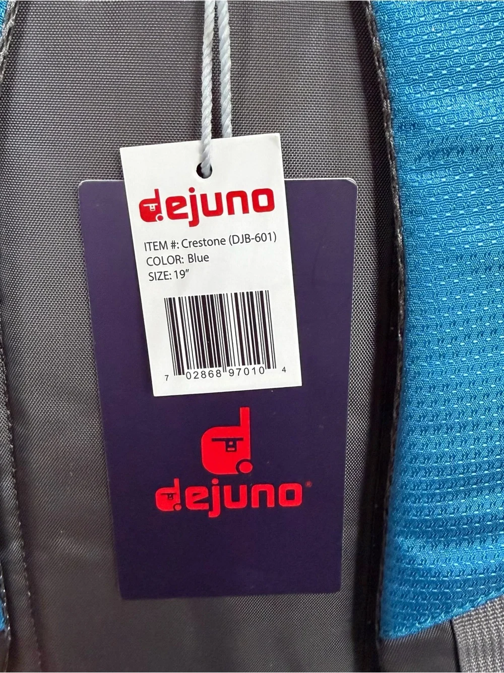 Dejuno Crestone Laptop Backpack Blue Gray Checkpoint Friendly DJB-601 19